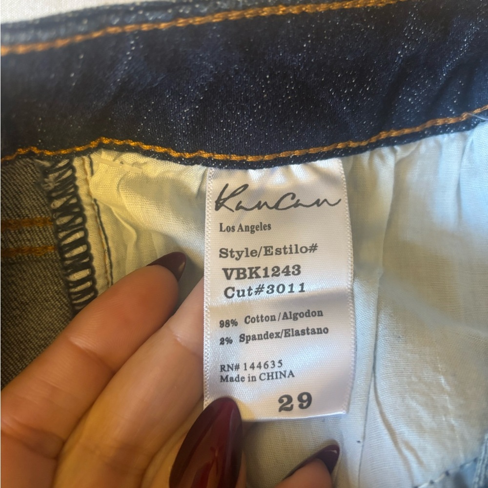 KanCan NWT Blue Skinny Low Rise Jeans with Distressed Design - Picture 6 of 6